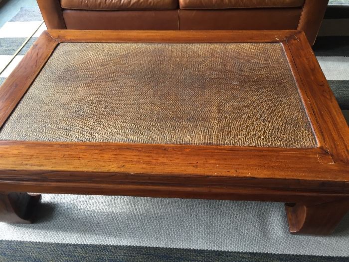 Asian influenced coffee table 57.5 "long x 39.5"w x 18"high $200
