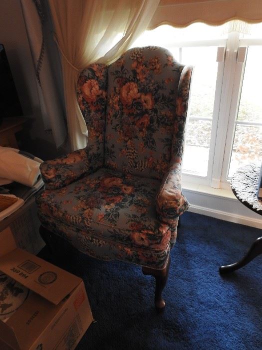 One of two Wingback Chairs  