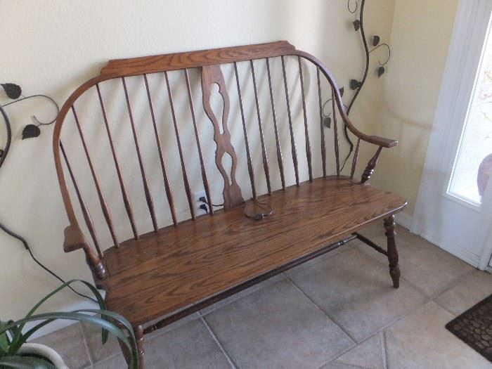 wood entry bench