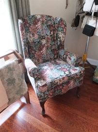 Tapestry wing chair