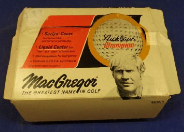 Vintage MacGregor Golf Ball Display with Jack Nicklaus
