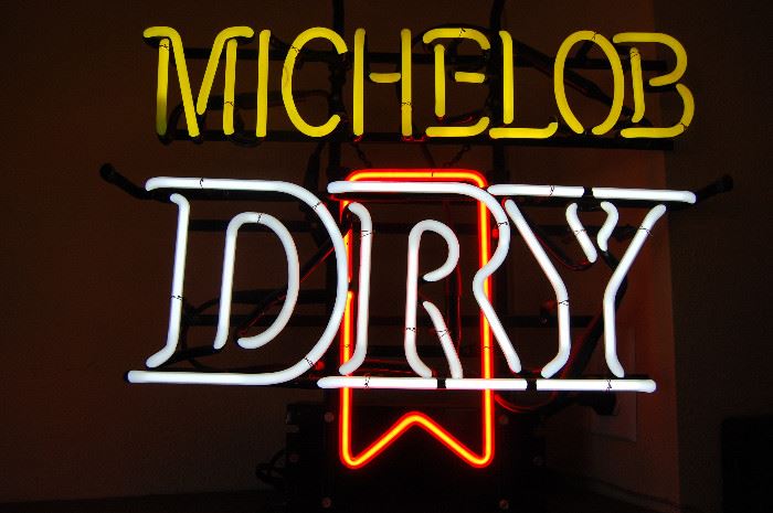 Michelob Dry neon bar light