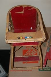 Vintage wood child's play chair