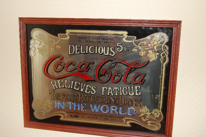 Framed Coke advertising