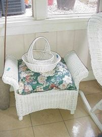 Antique ottoman and baskets