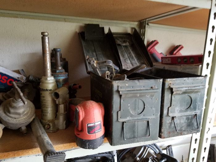 military surplus ammo boxes, flash lights, oil cans, gas cans, etc.