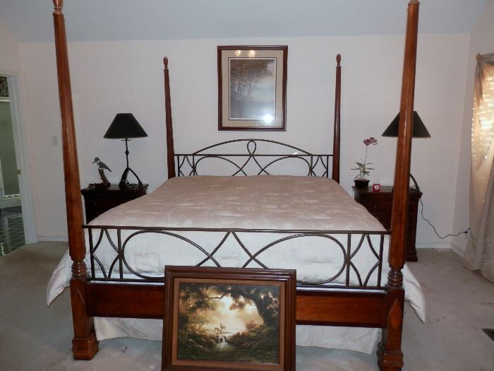 Four Poster Bed, matching nightstands, dresser, hutch & showcase available