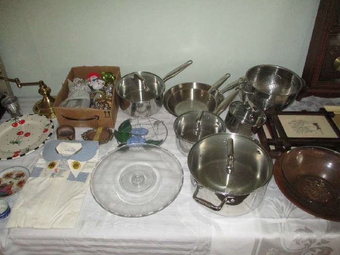 POTS AND PANS AND GLASSWARE