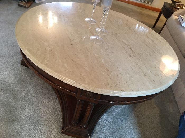Mid-Century Marble Top Coffee Table
