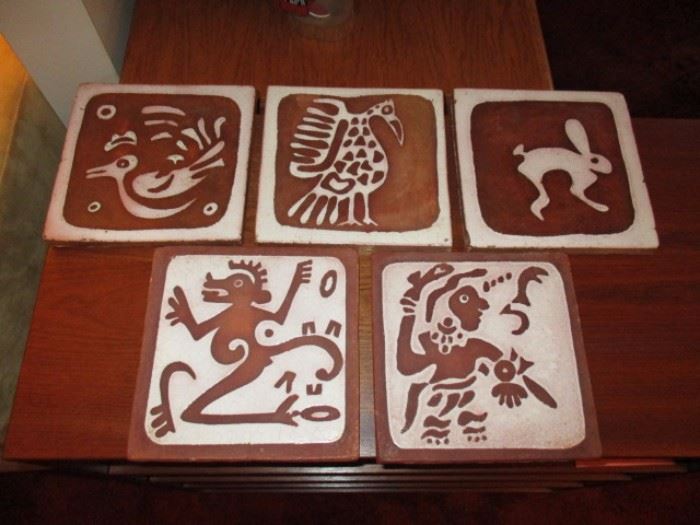 RED WARE CERAMIC TILES MARKED MEXICO