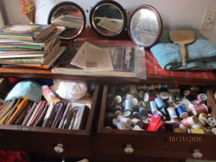 DRAWER FULL OF SEWING SUPPLIES