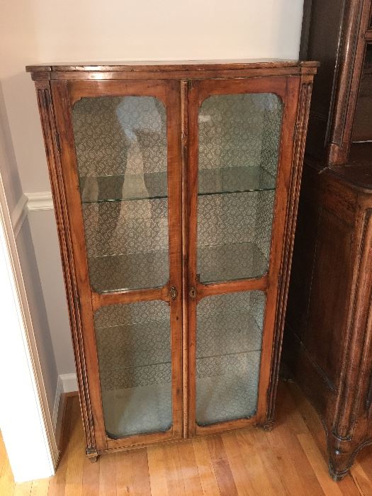 Antique French two door vitrine cabinet Louis XVI manner - mid 19th century