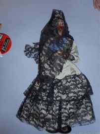 Munecos Senorita Hand painted wooden doll 