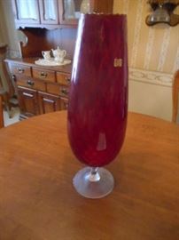 Red Norleans Italian hand made Vase 