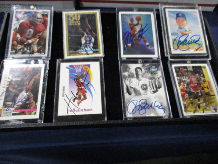 Signed sports trading cards