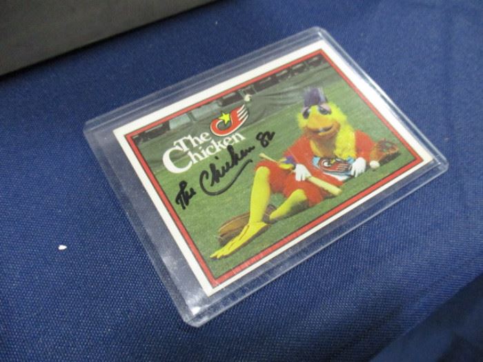 Signed The Chicken sports trading card