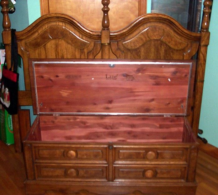 Full size headboard and Lane cedar chest