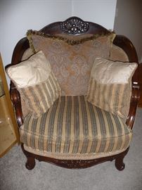 ONE OF TWO ARMCHAIRS