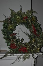 One of two Christmas wreaths