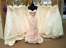 Sophia & Camilla Gowns, Total Qty 10; Includes:9501SOZ, White, Size 8; 83031, Ivory, Size 10; 83025, Ivory/Blush, /Size 10; 83053, Ivory, Size 14