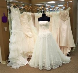 Casablanca Bridal, Total Qty 10; Includes: 2017, Ivory/Silver Accents, Size 12; 2141, Champagne/Silver, Size 12; 2144, Ivory/Ivory/Silver, Size 12;