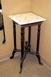 Marble Top Side Table 29"T x 14.5"W x 14.5"D
