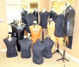 Mannequins/Body Forms, Male, Qty 11, Some w/Chrome Tops