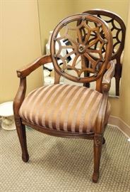 Padded Spider Web Style Shield Back Captains Chair