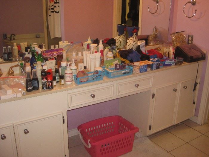 lots of beauty products