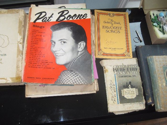 sheet music and old song books