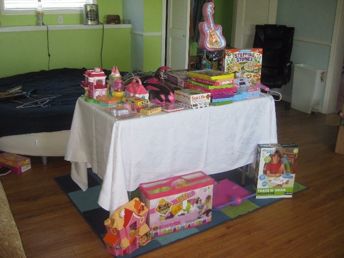 great selection of girl's and boys toys ( many are new in the box)