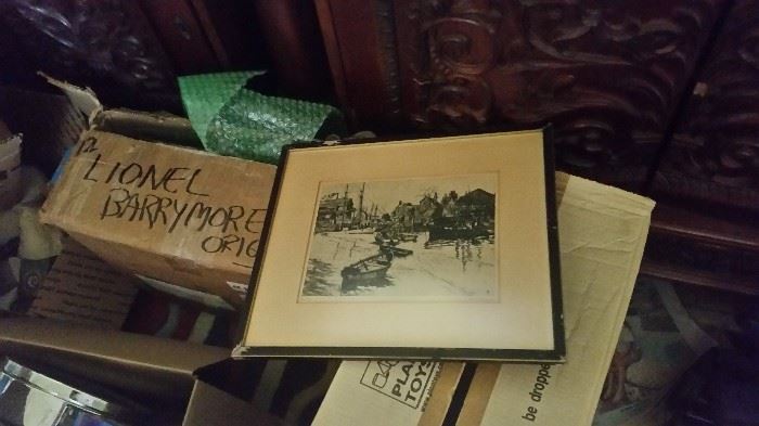 12 Framed Lionel Barrymore Paintings