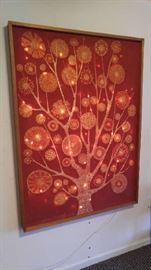Large batik with back lights
