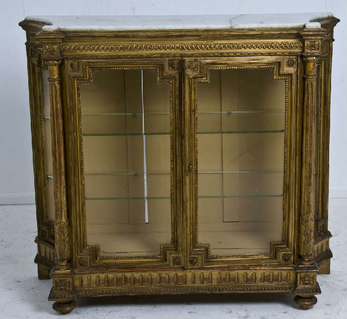 8. FRENCH CARVED AND GILTWOOD DISPLAY CABINET