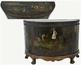 22. IRISH PAINTED LEATHER BOOT CABINET