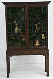 56. GEORGIAN MAHOGANY CABINET ON STAND