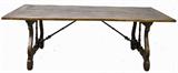 97. ITALIAN WALNUT TRESTLE BASE DINING TABLE