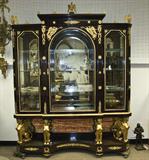 110. EMPIRE STYLE ORMOLU-MOUNTED MAHOGANY CABINET VITRINE