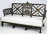 115. EDWARDIAN CHINOISERIE LACQUERED SETTEE