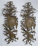 148. SET OF FOUR LOUIS XVI STYLE CARVED AND PAINTED WALL ORNAMENTS