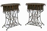 157. SET OF FOUR WROUGHT IRON PLANTERS