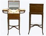 178. EDWARDIAN GILT SILVER VANITY SET ON STAND
