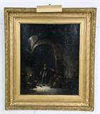 187. ATTRIBUTED TO MAURICE HENRI ORANGE: "INTERIOR OF PRISONERS IN A CELL"