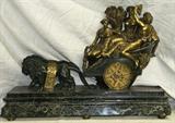 193. FRENCH BRONZE AND GILT BRONZE FIGURAL CLOCK