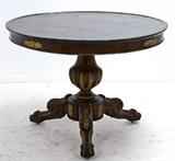 216. EMPIRE ORMOLU-MOUNTED MAHOGANY SALON TABLE