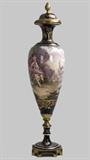 242. SEVRES STYLE PORCELAIN AND GILT URN-FORM GARNITURE