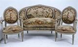 245. LOUIS XVI STYLE PAINTED SALON SUITE
