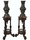 251. PAIR OF JAPANESE BRONZE VASES