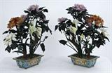 255. PAIR OF CHINESE HARD STONE TREES