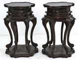 256. PAIR OF CHINESE HEXAGONAL TABLES